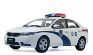 起亚福瑞迪警车模型 汽车模型 国产原厂 1:18 白色