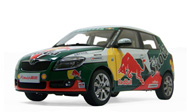 大众斯柯达晶锐红牛车队赛车版 汽车模型 国产原厂 1：18 花车