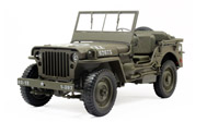 二战威利斯吉普 汽车模型 威利 1：18 军绿色 18036W