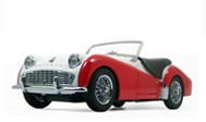凯旋TR3A合金汽车模型 Triumph TR3A 1957年老爷车 京商1:18 红白花色