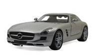 奔驰SLS AMG 汽车模型 迷你切minichamps 1：18 2010 银灰磨砂