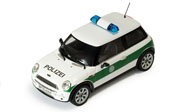 2002迷你Cooper德国警车 汽车模型 IXO 1：43 白绿花色 MOC057
