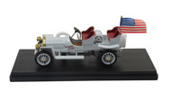 1907年托马斯飞翔者 汽车模型 世界第一台赛车 意大利RIO 1：43 白色