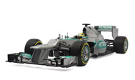 2013F1梅赛德斯AMG 9号 罗斯博格 赛车模型 迷你切 1:18 银色