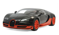 布加迪威龙 汽车模型 Autoart 1:18 黑色碳纤维/橙色 70936