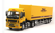 DHL货柜车 五十铃车头 工程车模型 原厂 1:50 黄色