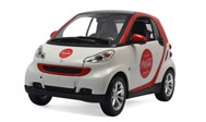 奔驰SMART 小精灵车FORTWO 可口可乐 汽车模型 迷你切minichamps 1：18 白色