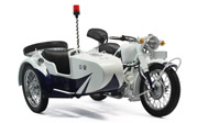 长江750摩托 警车 边三轮摩托车模型 1:10 白蓝双色