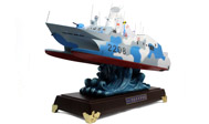 022型隐形导弹艇模型 军事模型 敦雅 1:120 蓝色迷彩