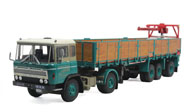 DAF 2600 Stenen Oplegger (3 as)轴拖车 汽车模型 WSI 1:50  绿色 06-1049