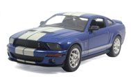 野马GT500  汽车模型 威利 1:24 蓝色白条