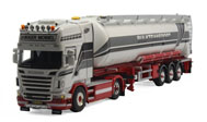 斯堪尼亚R ToplineBulk Oplegger(3)油罐拖车   WSI 1:50 白橙色 01-1281