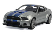 福特野马Ford Mustang仿真合金汽车模型 美驰图1:24 银色蓝条