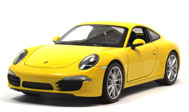 保时捷(911)卡雷拉 S  汽车模型1:24 威利FX 黄色
