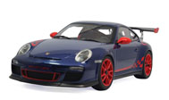 保时捷911（997）GT3 RS 3.8 汽车模型 autoart 1:18（蓝色/红色条纹）78144