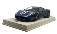 法拉利458 汽车模型 意大利MR 1:18 蓝色白条 限量49台
