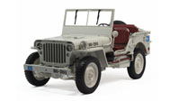 二战威利斯吉普 汽车模型 威利 1：18 白色 18036W