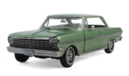 1963年雪佛兰Nova  汽车模型 太阳星1:18绿色3968