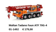 多田野ATF 70G-4起重机模型 4轴吊车 WSI 1:50 01-1492