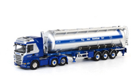 斯堪尼亚SCANIA R 3轴油罐车 1:50 WSI 01-1448 蓝白色