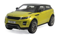 路虎极光 汽车模型 威利GTA 1：18 黄绿色