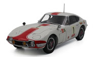 丰田2000GT 1967年 1#  汽车模型  autoart 1:18白色红条 86715