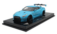 尼桑R35 GT-R  GT 宽体大尾翼 婴儿蓝 汽车模型  MAKE UP  1:18 EML002 CN2