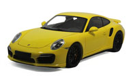 2013保时捷911 Turbo S  汽车模型  迷你切 1:18 黄色黑轮毂