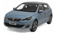 东风标致308S  汽车模型 原厂1 :18 银蓝色 1008176