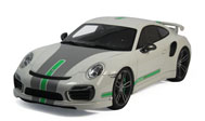 新保时捷991 Turbo 白绿条纹 限量300PCS汽车模型 GT Spirit1:18 GT801