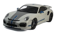 保时捷991 Turbo Techart 汽车模型 GT Spirit1:18 GT049白色蓝条纹
