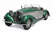 1939年奥迪霍西855 老爷车模型 太阳星1:18 绿色st2404