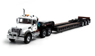 麦克拖板车mack granite MP with tri-axle lowboy trailer 1:50 工程车模型 车模 50-3270