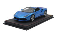 法拉利488敞篷2015法兰克福 Ferrai 488 spider 汽车模型 BBR  1:18 蓝色P18120