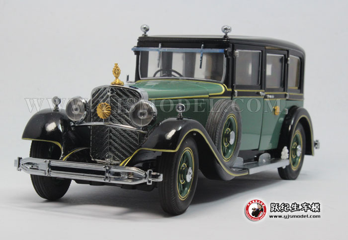 1935年日皇奔驰770K 老爷车模型B11SD61 富兰克林 1：24 红绿色