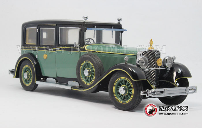 1935年日皇奔驰770K 老爷车模型B11SD61 富兰克林 1：24 红绿色